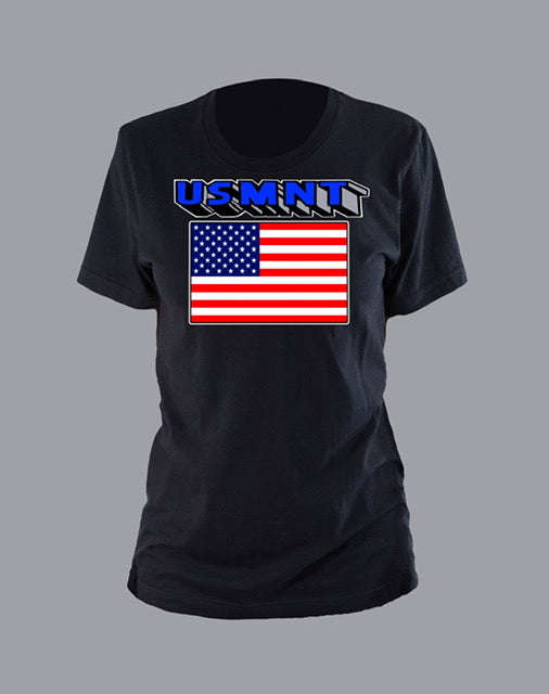 Unisex international tee with flag and emblem