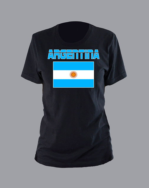 Unisex international tee with flag and emblem