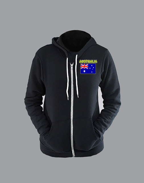 international flag zip down hoodie