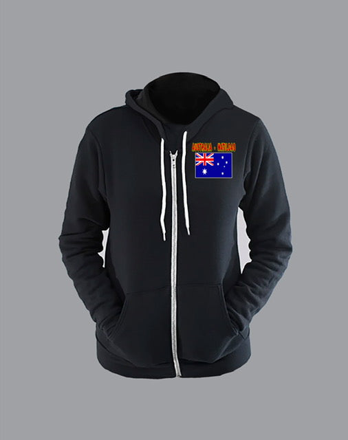 international flag zip down hoodie