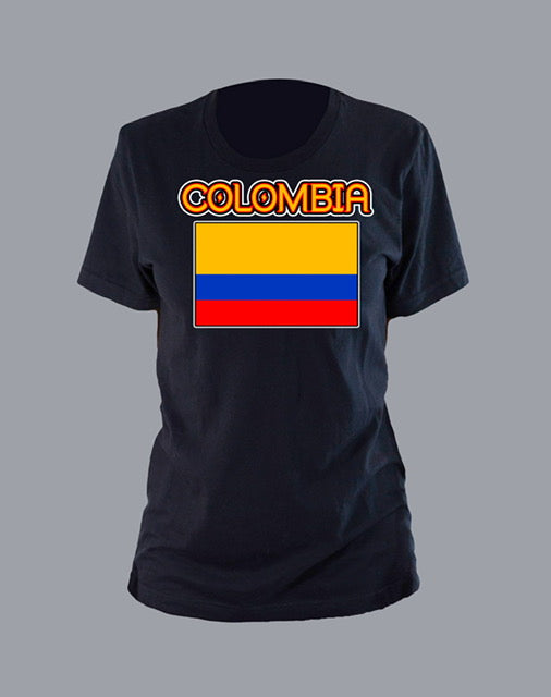 Unisex international tee with flag and emblem