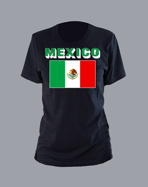 Unisex international tee with flag and emblem