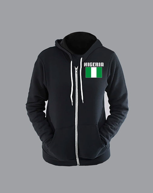 international flag zip down hoodie