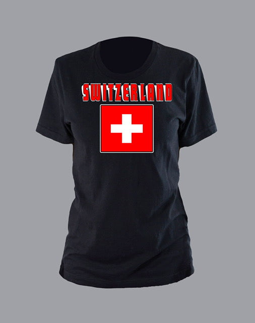 Unisex international tee with flag and emblem